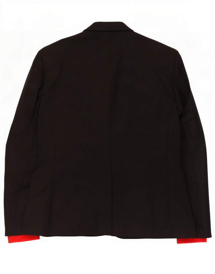 Zara Herren-Blazer mit 2 Knöpfen, IT 50, groß, aus schwarzem Polyester