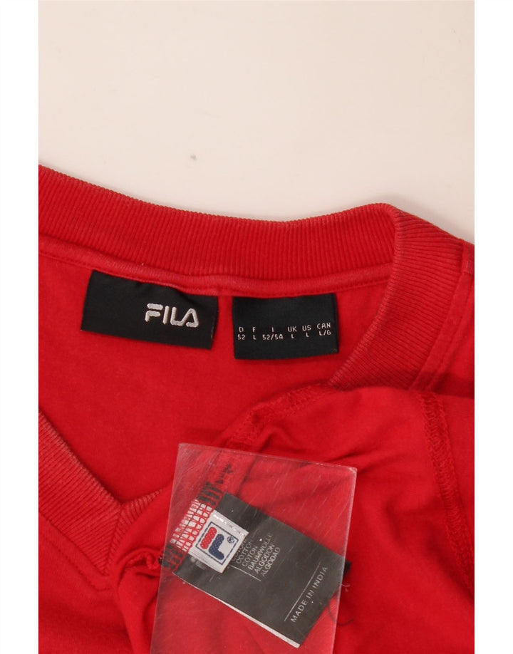 FILA Herren-T-Shirt mit Grafik, groß, aus roter Baumwolle