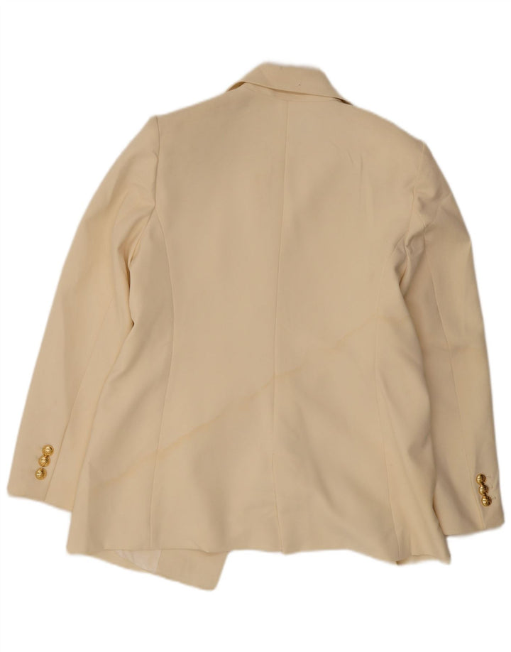 Zweireihiger Blazer für Damen von Zara, Gr. 14, XL, gebrochenes Weiß, Polyester