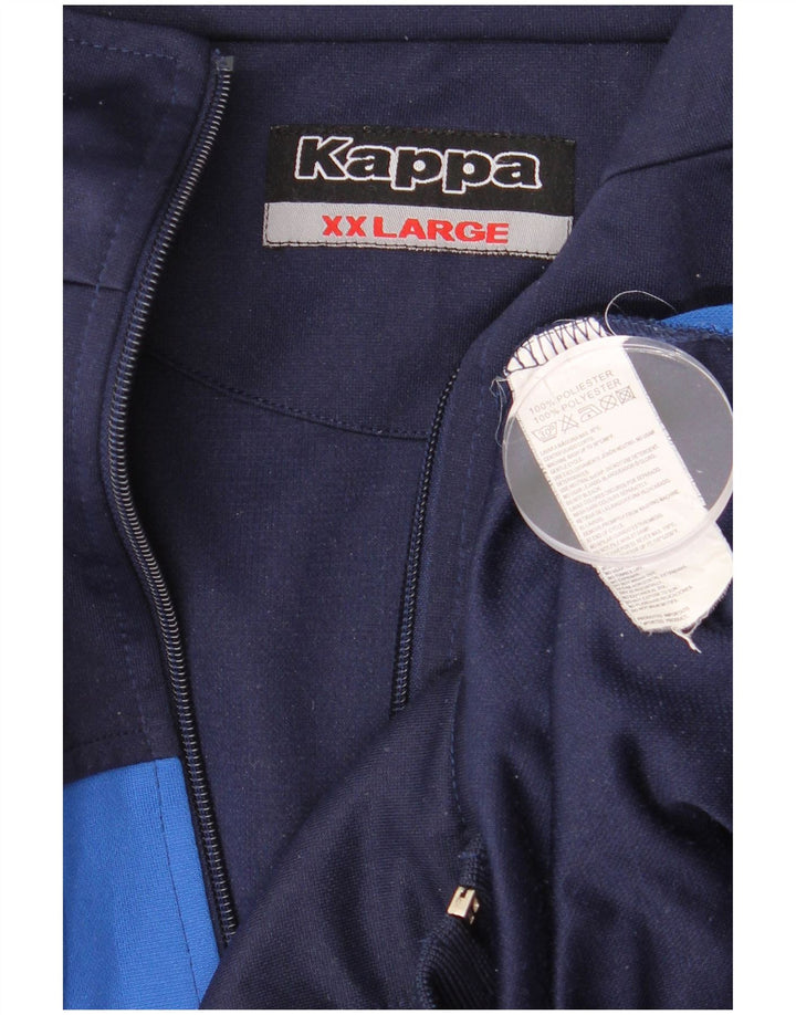 Kappa Herren-Trainingsanzug-Oberteil, Jacke, 2XL, Marineblau, Farbblock-Polyester