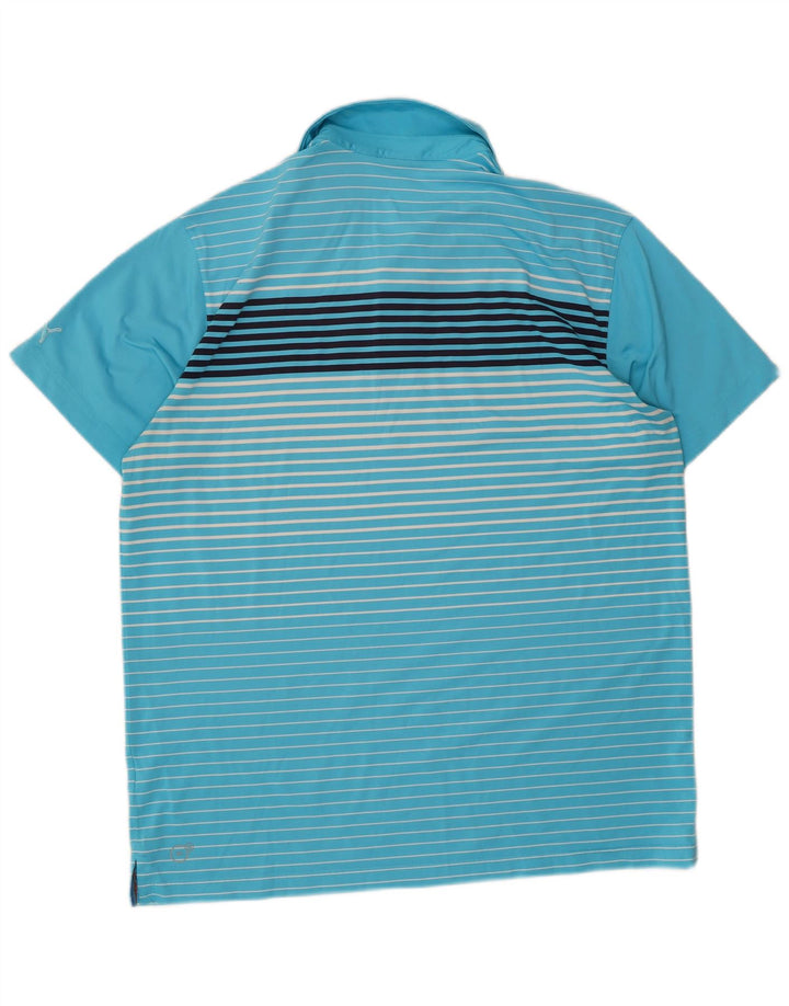 PUMA Herren-Poloshirt, groß, blau gestreift