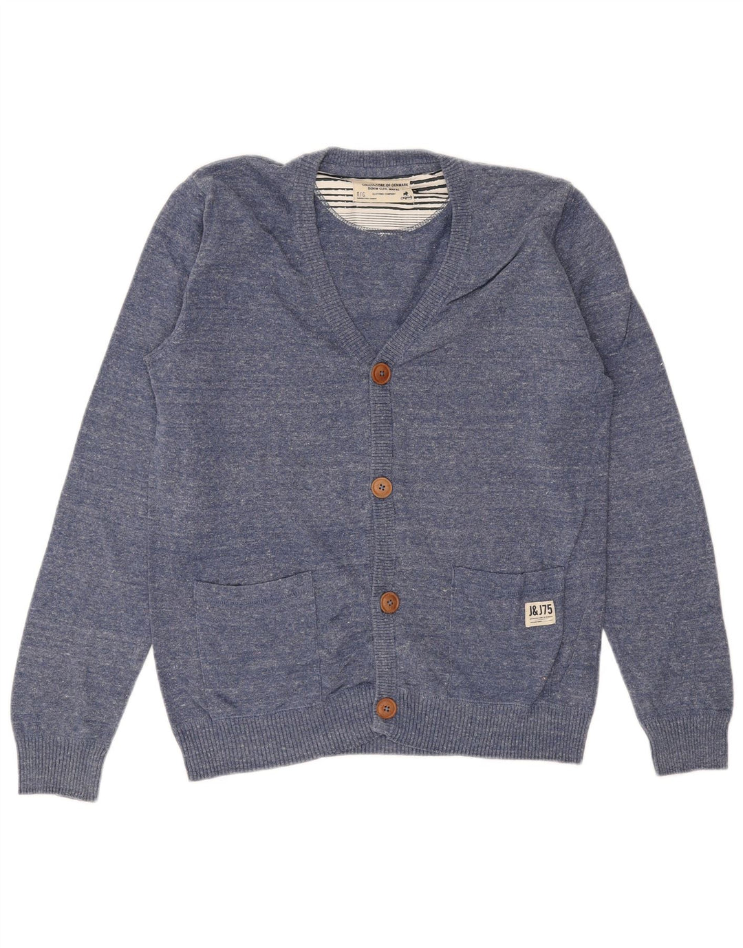 JACK & JONES Herren-Strickjacke aus mittelblauer Baumwolle