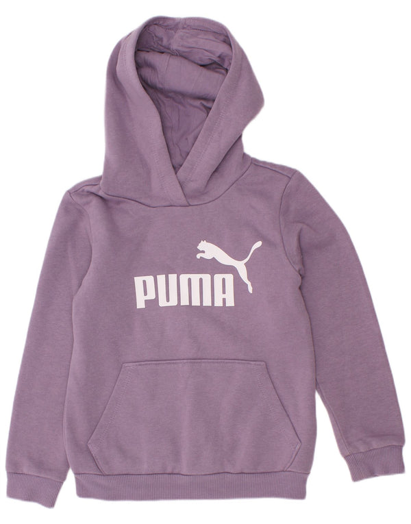 Puma Mädchen Graphic Hoodie Pullover 5–6 Jahre Lila Baumwolle