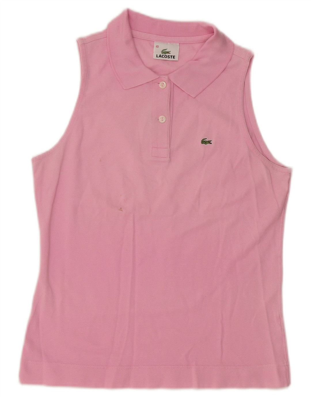 Lacoste Damen ärmelloses Poloshirt, Größe 40, mittelrosa, Baumwolle
