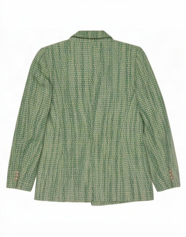 Zweireihiger Blazer für Damen von Zara, Größe UK 12, mittelgrün, Baumwolle