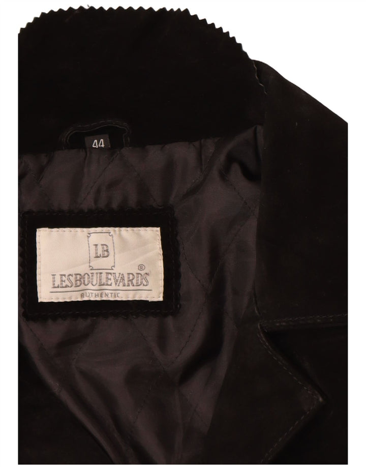 Les Boulevards Damen Wildlederjacke EU 44 XL Schwarzes Leder