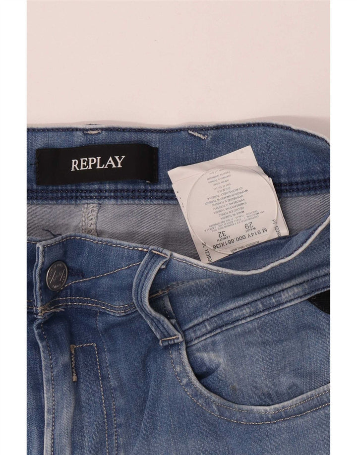 Replay Damen Slim Jeans W29 L32 Blaue Baumwolle