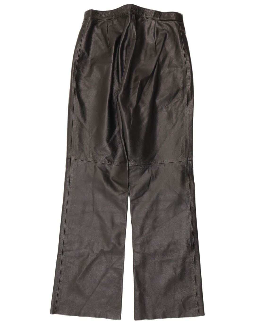 Vintage Damen Bootcut-Lederhose IT 44 Medium W28 L30 Schwarzes Leder