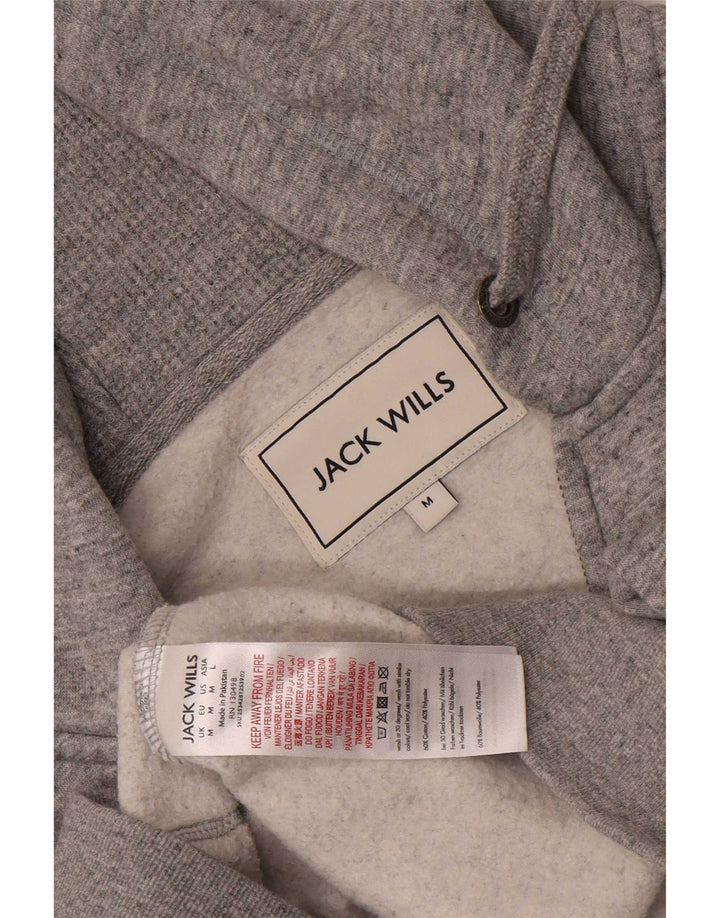Jack Wills Herren-Kapuzenpullover mit Reißverschluss, mittelgrau gesprenkelte Baumwolle