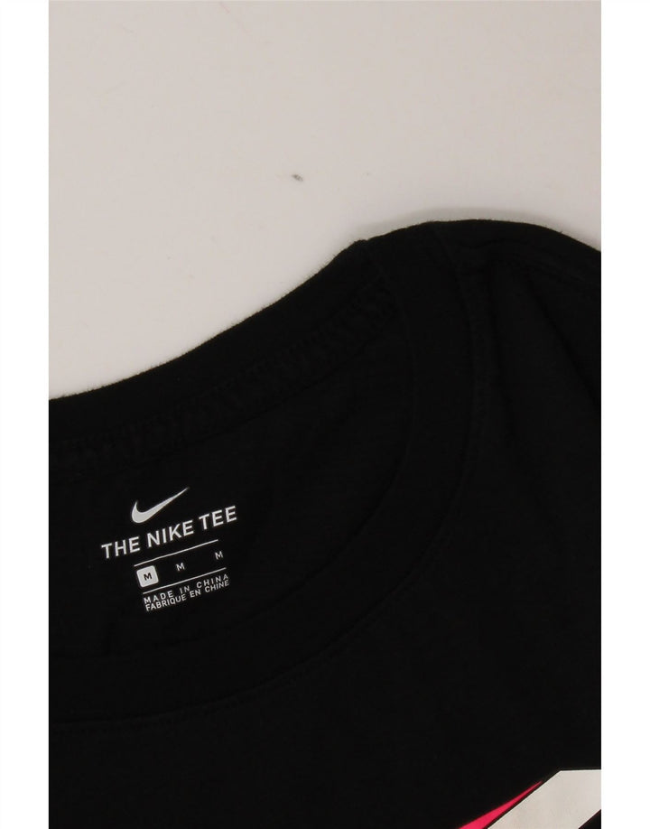 Nike Damen Graphic T-Shirt Top UK 14 Medium Schwarz