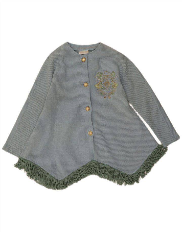 Roccobarocco Damen Grafischer asymmetrischer Cardigan-Pullover IT 46 Large Blau