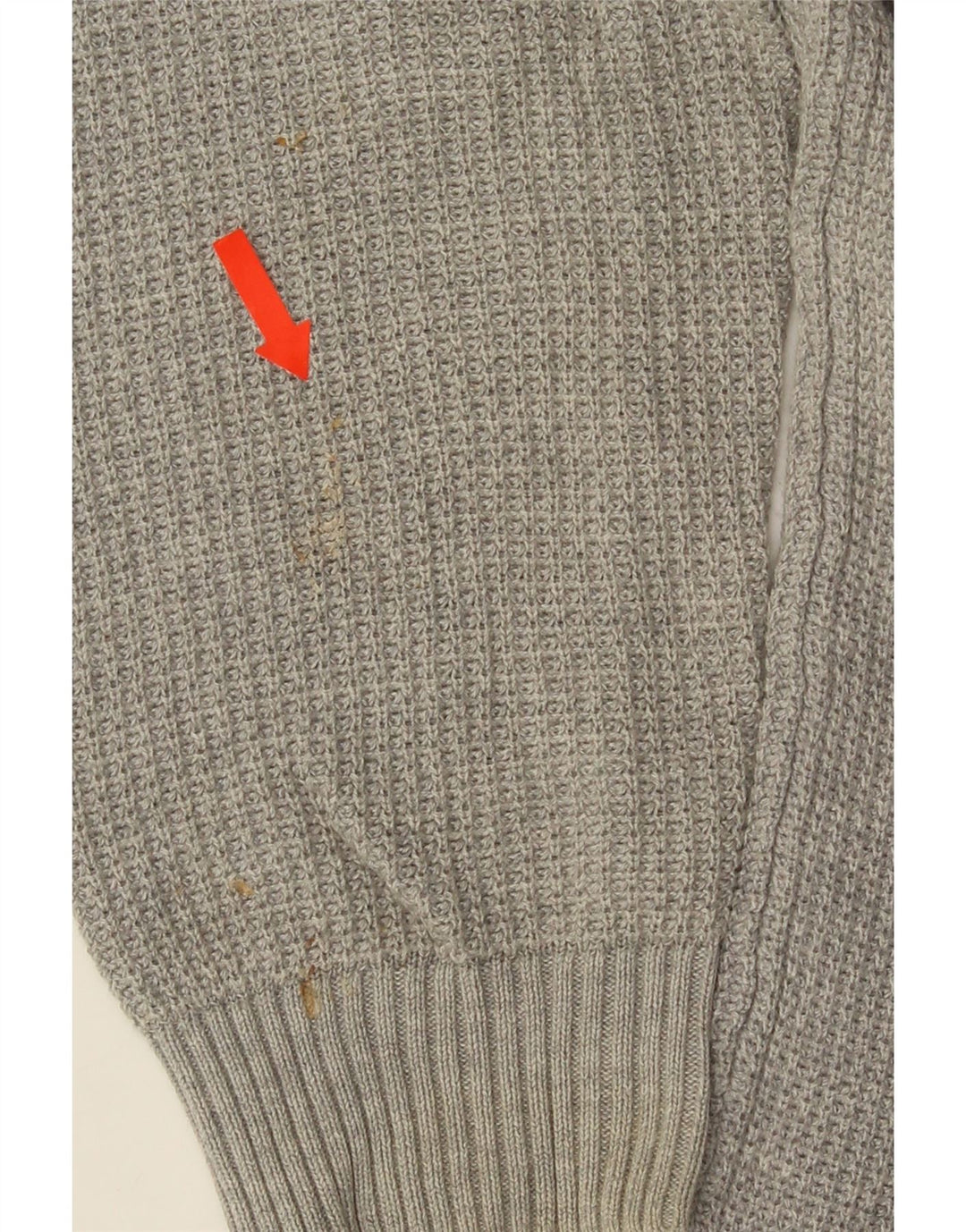 ZARA Herren-Pullover mit Rundhalsausschnitt, mittelgraue Baumwolle