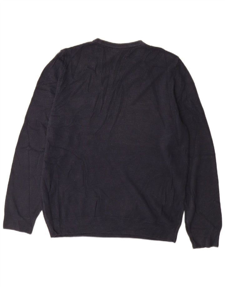 Marks & Spencer Herren-Pullover mit Rundhalsausschnitt, groß, Marineblau, Acryl
