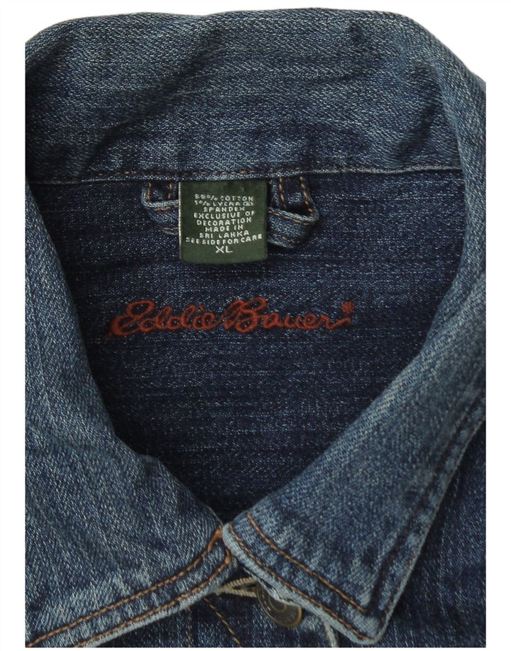 Eddie Bauer Damen Jeansjacke UK 18 XL Marineblau Baumwolle