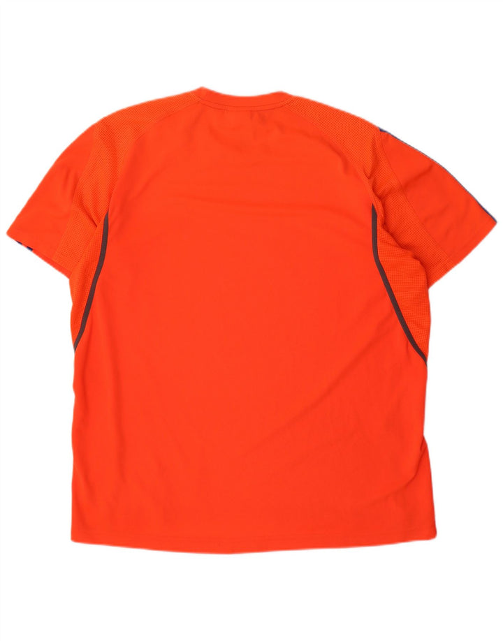 ADIDAS Herren T-Shirt Top Large Orange Polyester
