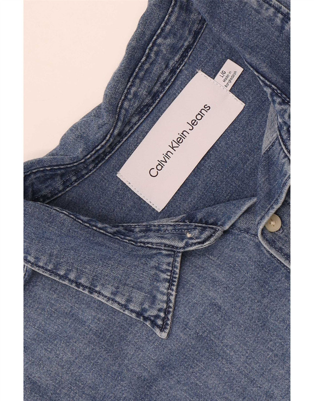 Calvin Klein Jeans Herren Jeanshemd Large Blau