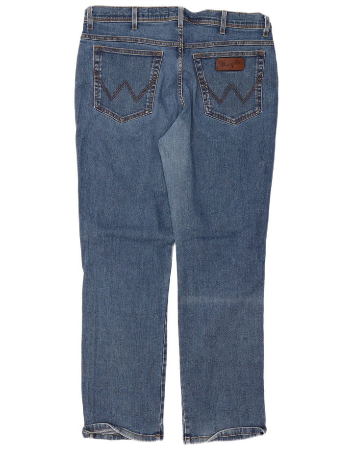 Wrangler Herren Texas Stretch Straight Jeans W38 L32 Blaue Baumwolle