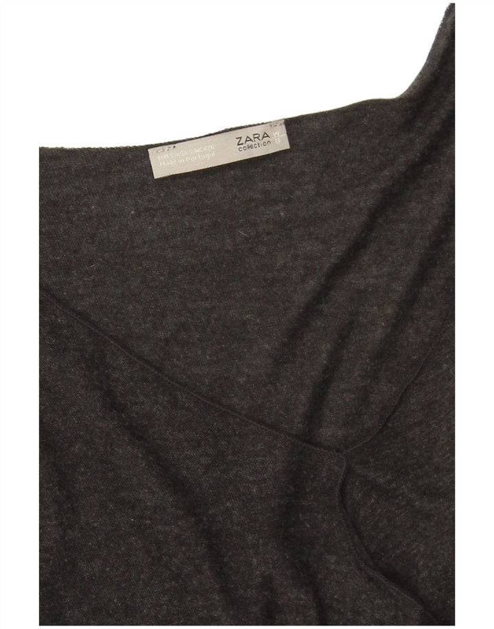 Übergroßes Pulloverkleid von Zara für Damen, Gr. 10, Größe S, graue Viskose