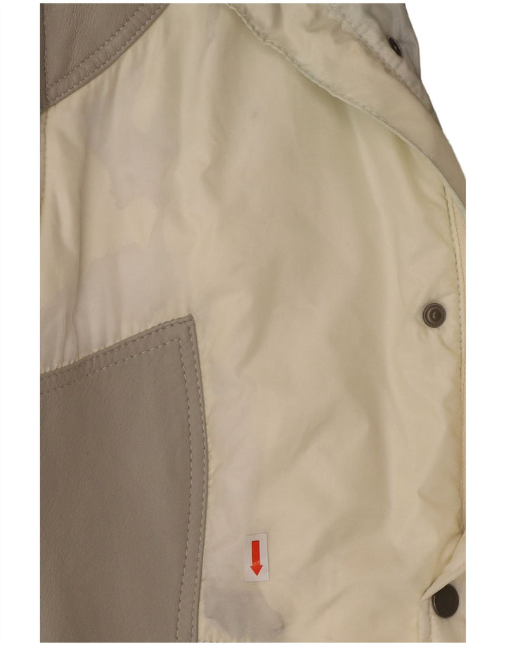 BELSTAFF Mens Graphic Windbreaker Jacket EU 46 Small Off White Colourblock