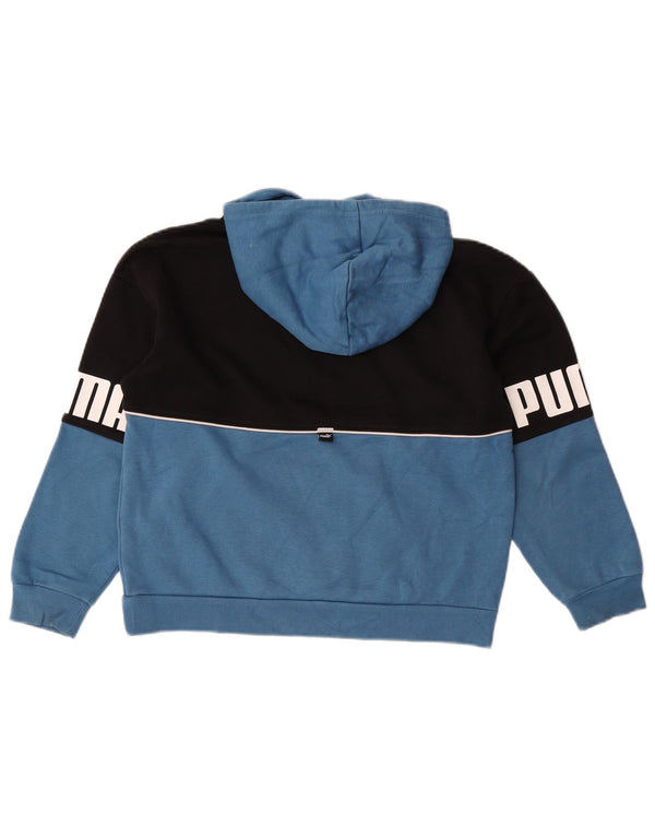Puma Kapuzenpullover mit Grafik für Jungen, 9–10 Jahre, blaues Farbblockdesign