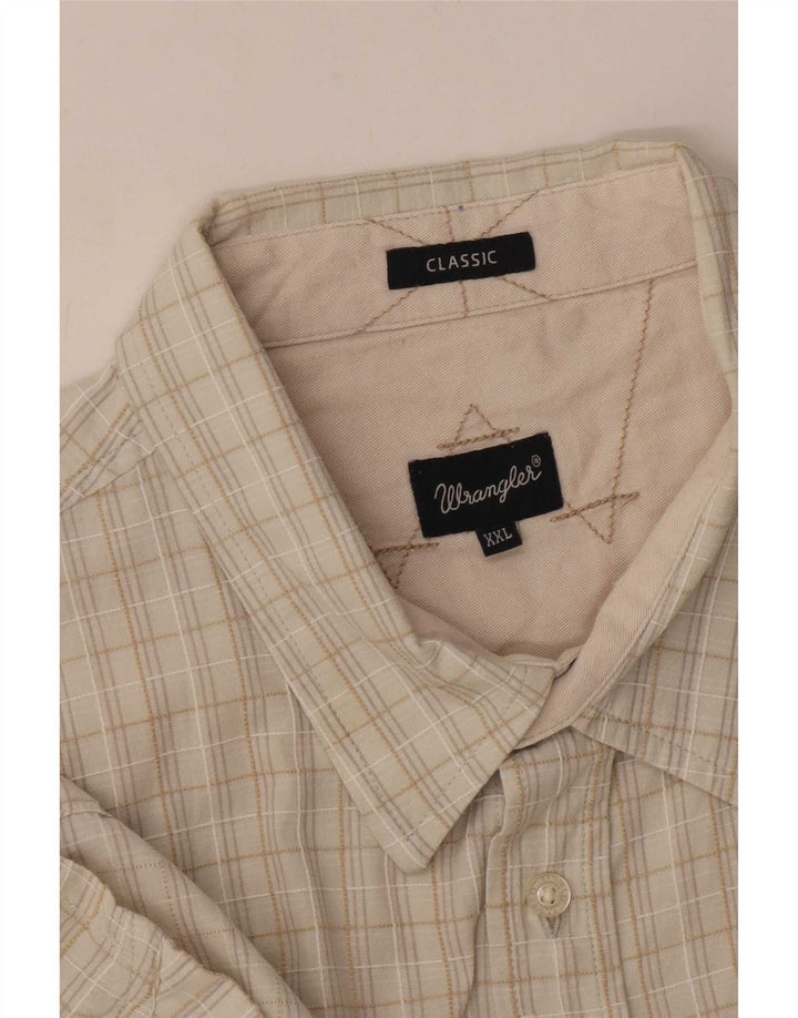 Wrangler Herren klassisches Kurzarmhemd 2XL Beige kariert