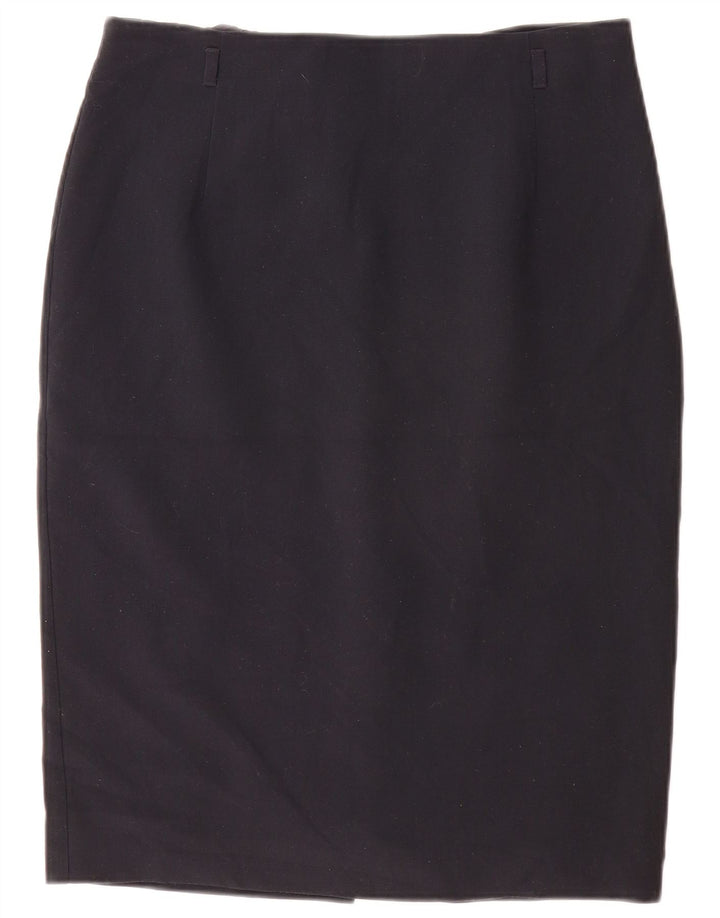 Marks & Spencer Damen Bleistiftrock UK 14 Large W32 Marineblau Polyester