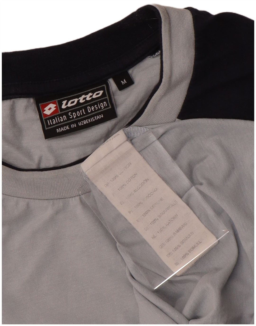 Lotto Herren-Grafik-T-Shirt-Oberteil aus mittelgrauer Colourblock-Baumwolle