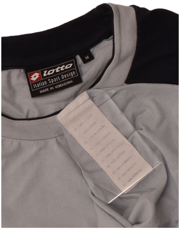 Lotto Herren-Grafik-T-Shirt-Oberteil aus mittelgrauer Colourblock-Baumwolle