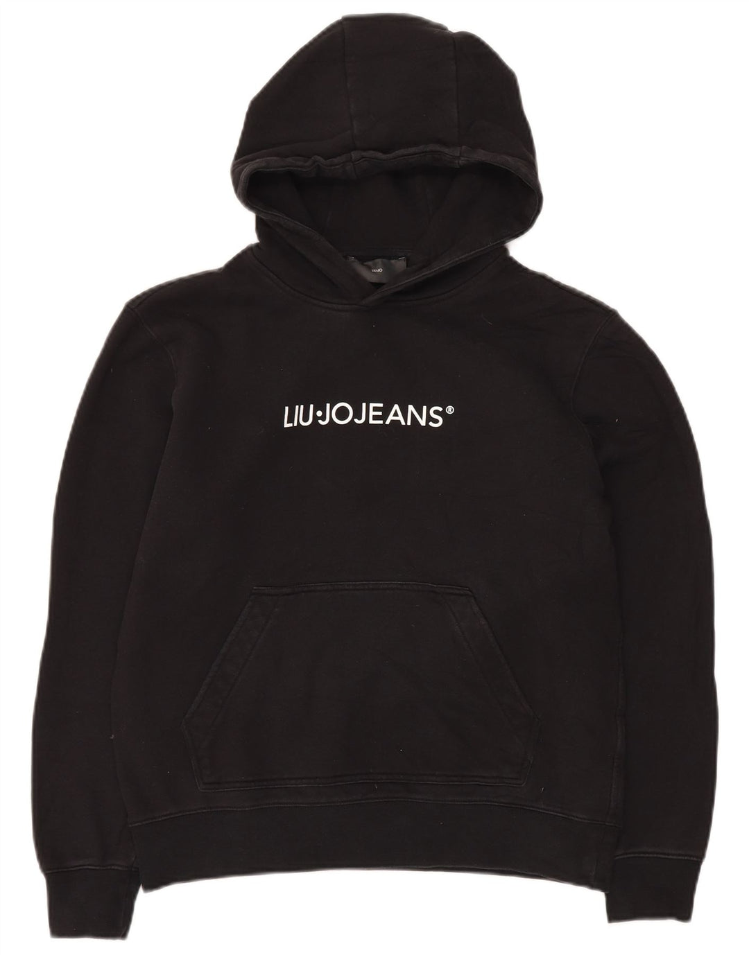Liu Jo Herren-Kapuzenpullover mit Grafik, Größe S, schwarze Baumwolle