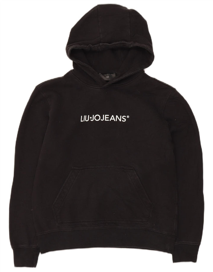 Liu Jo Herren-Kapuzenpullover mit Grafik, Größe S, schwarze Baumwolle