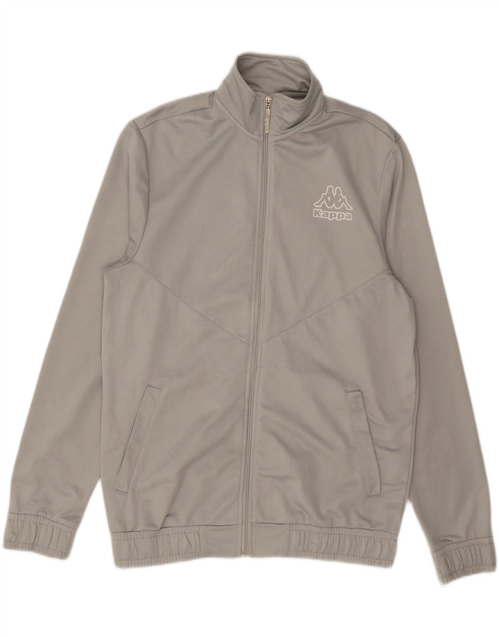 KAPPA Herren-Trainingsanzug-Top-Jacke, großes graues Polyester