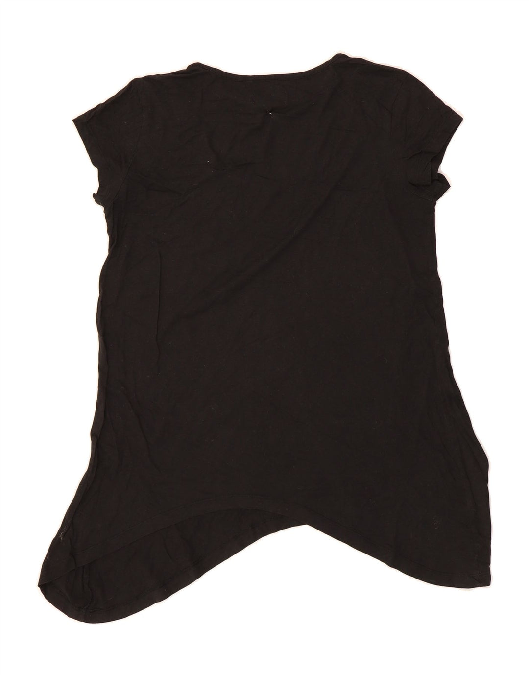 ADIDAS Womens Asymmetric Graphic T-Shirt Top UK 12 Medium Black Vintage Adidas and Second-Hand Adidas from Messina Hembry 