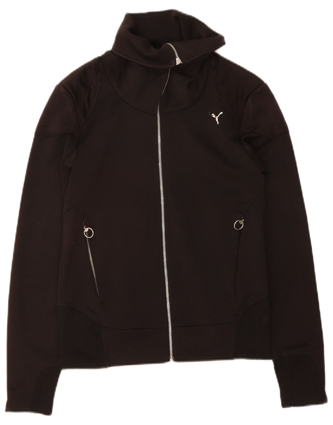 PUMA Womens Tracksuit Top Jacket UK 10 Small Black