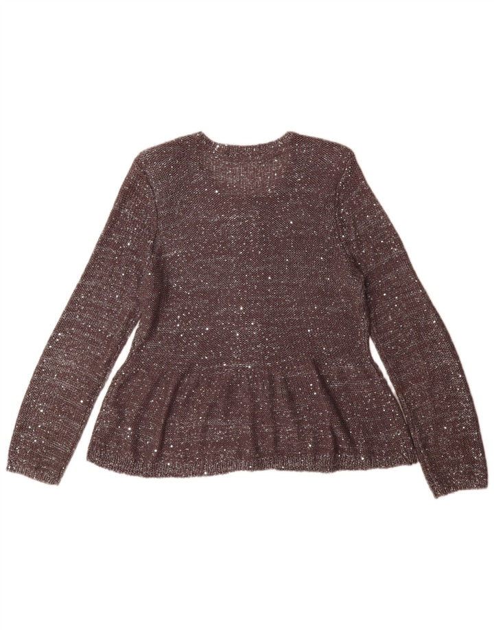 Marks & Spencer Damen-Cardigan-Pullover UK 16 Large Grau geflecktes Polyester