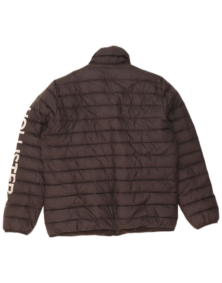 Hollister Herren Graphic Wattierte Jacke UK 40 Large Schwarz