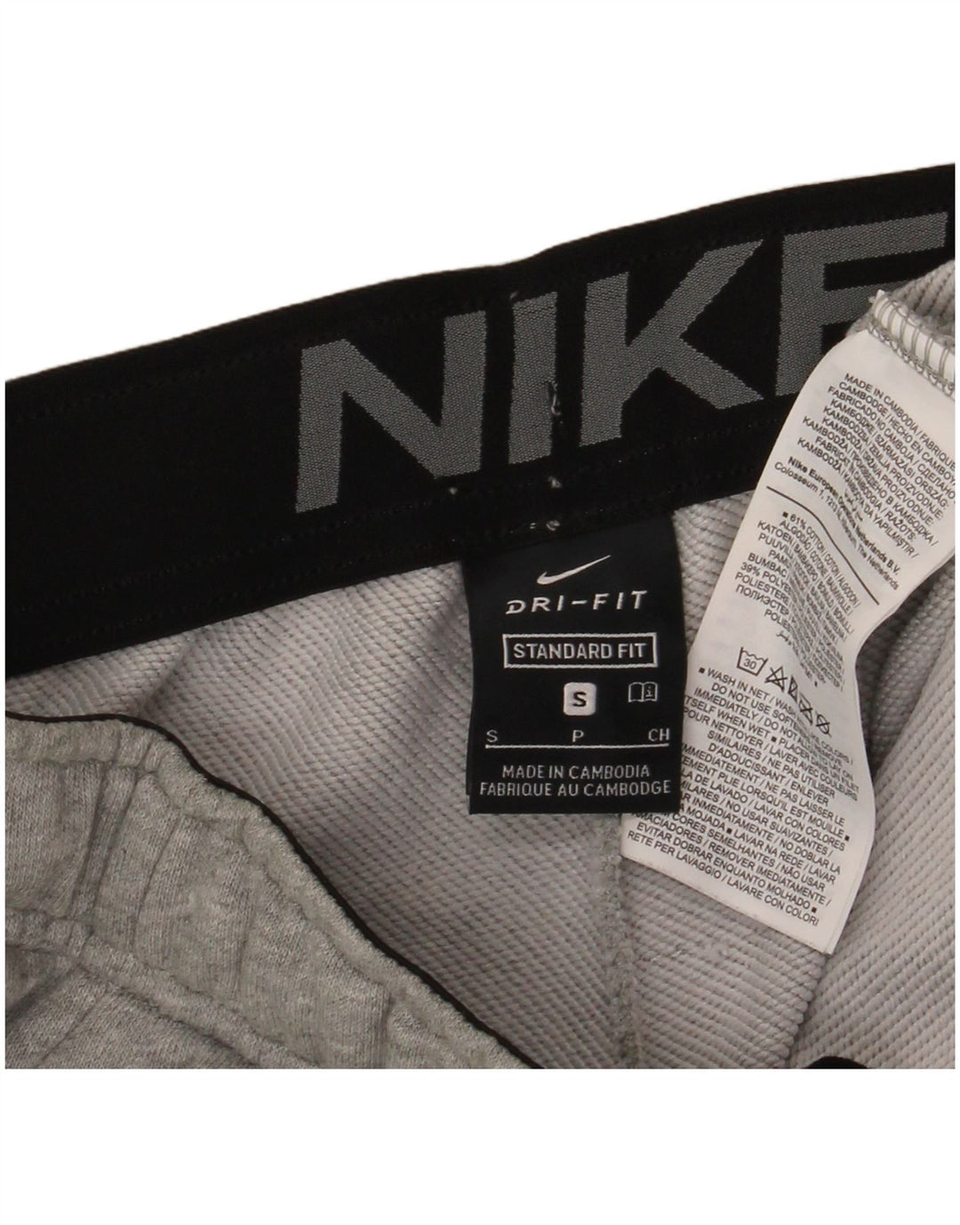 Nike Herren Dri Fit Trainingshose, Jogginghose, Größe S, Grau meliert