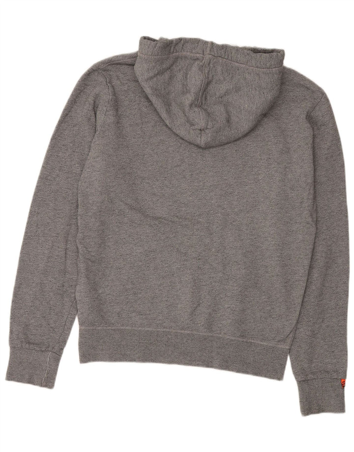 Superdry Herren-Kapuzenpullover aus mittelgrau gesprenkelter Baumwolle
