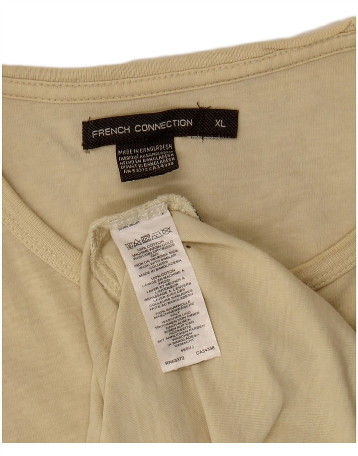 French Connection Herren T-Shirt Top XL Beige Baumwolle