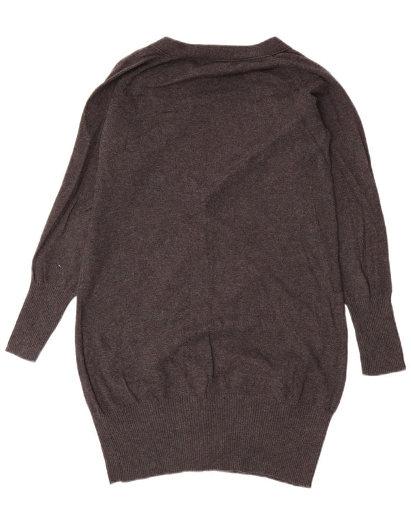 Zara Damen-Cardigan-Pullover UK 12 Mittelgraue Baumwolle
