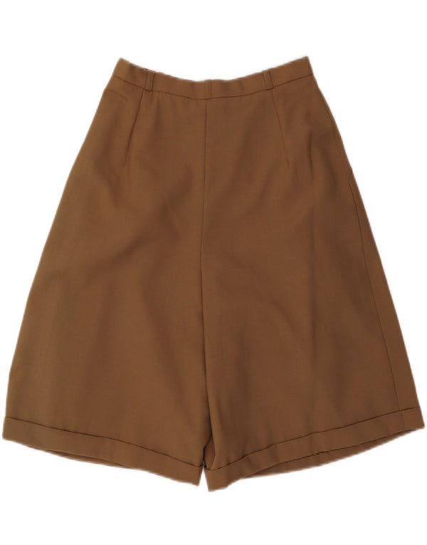 VINTAGE Damen Chinoshorts mit hoher Taille IT 36 XS W24 Braunes Polyester