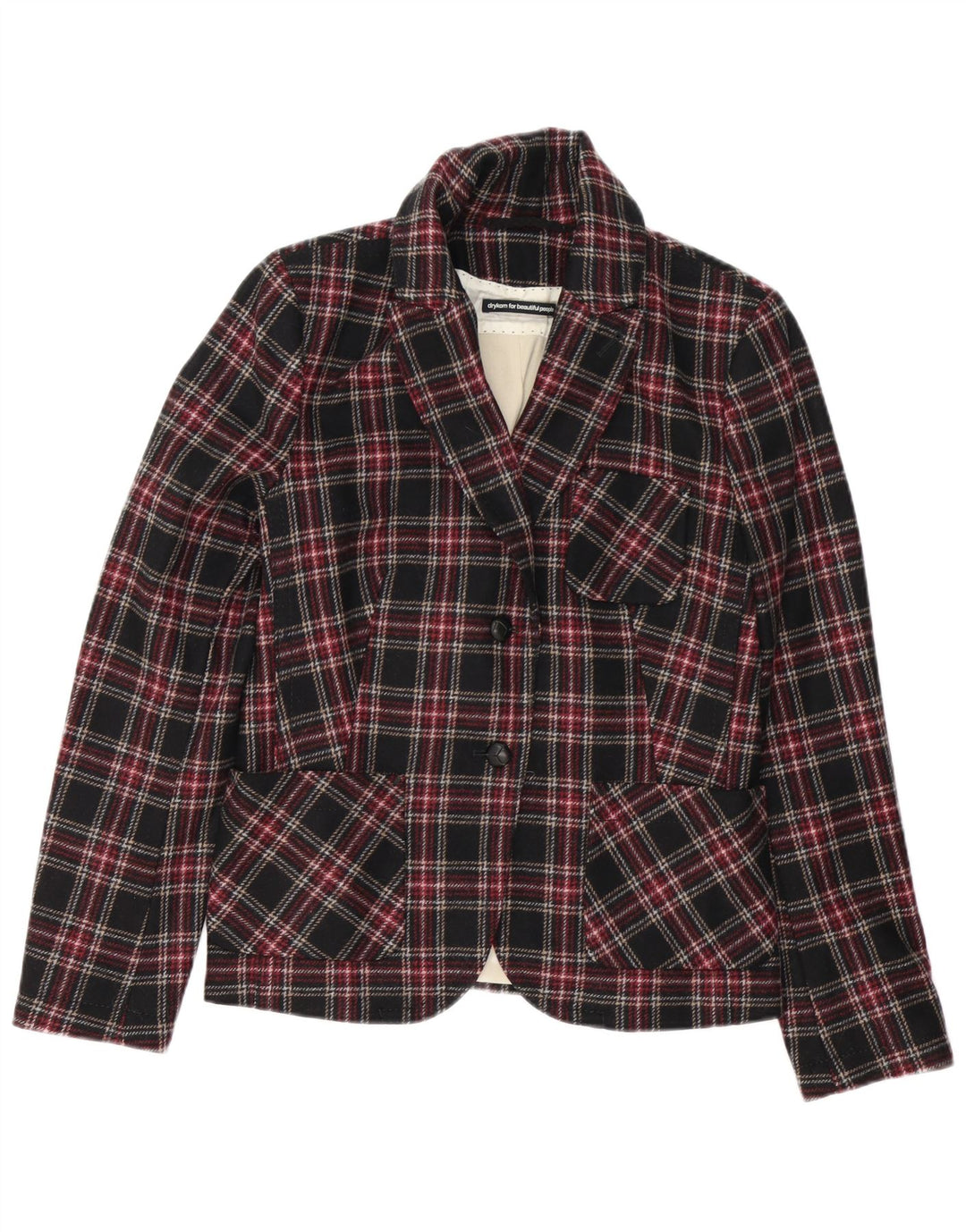 Drykorn Damen-Blazer mit 2 Knöpfen, US 4, klein, mehrfarbig, kariert