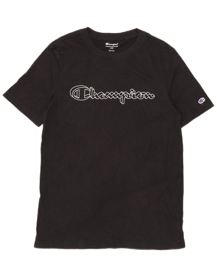 Champion Herren-T-Shirt mit Grafik, mittelschwarze Baumwolle