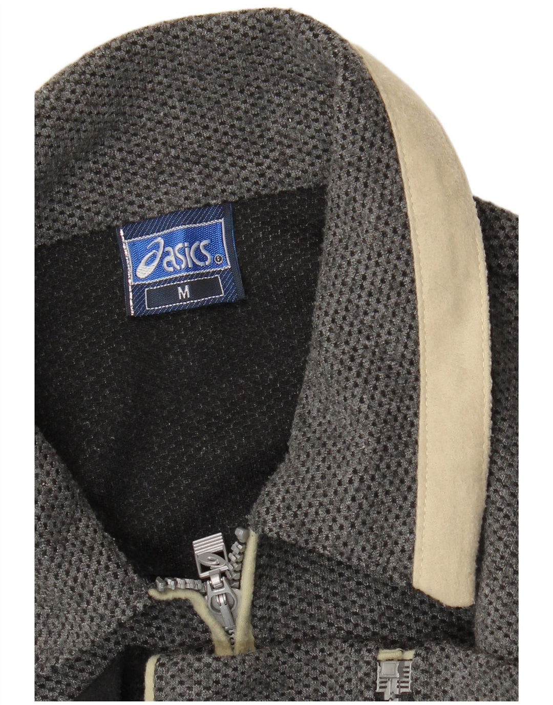 ASICS Herren-Trainingsanzug-Oberjacke, Mittelgrau, Farbblock