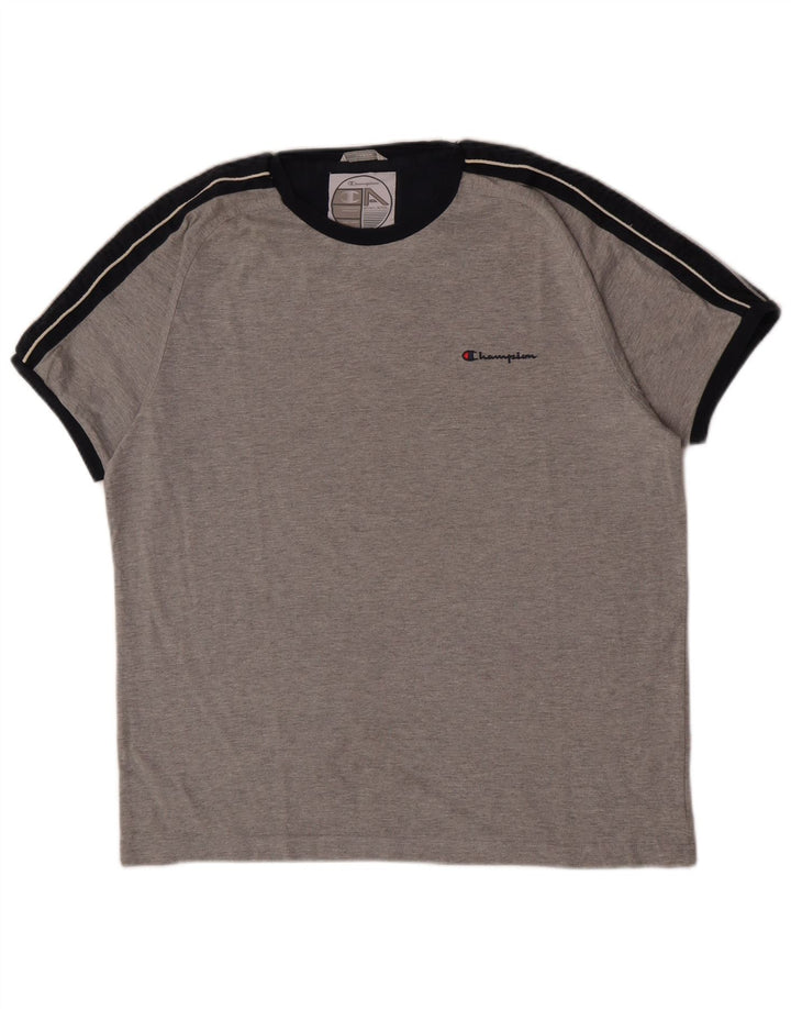 Champion Herren T-Shirt Top Large Grau Baumwolle