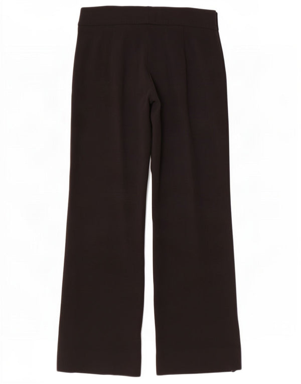 Max Mara Damen-Freizeithose mit weitem Bein, UK 14, Größe L W30 L30, schwarzes Acetat