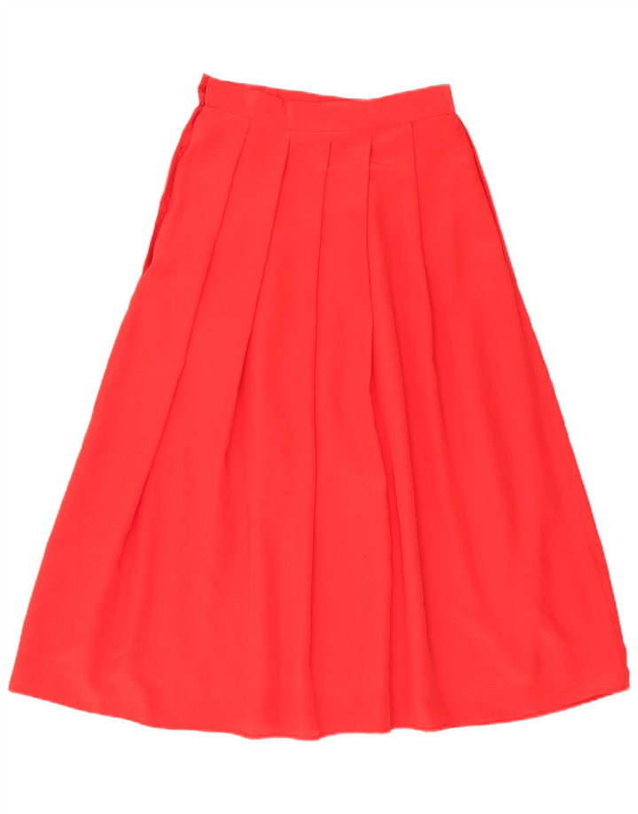 Libra Damen-Faltenrock mit hoher Taille, mittelgroß, W24, Rot