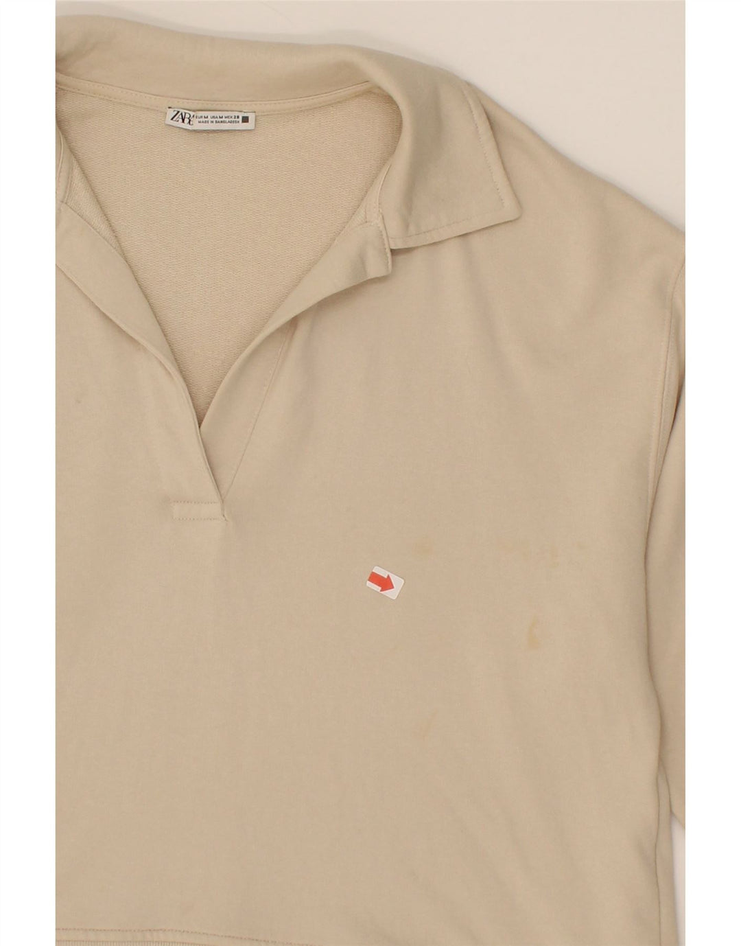 ZARA Womens Oversized Polo Neck Sweatshirt Jumper UK 14 Medium Beige Vintage Zara and Second-Hand Zara from Messina Hembry 