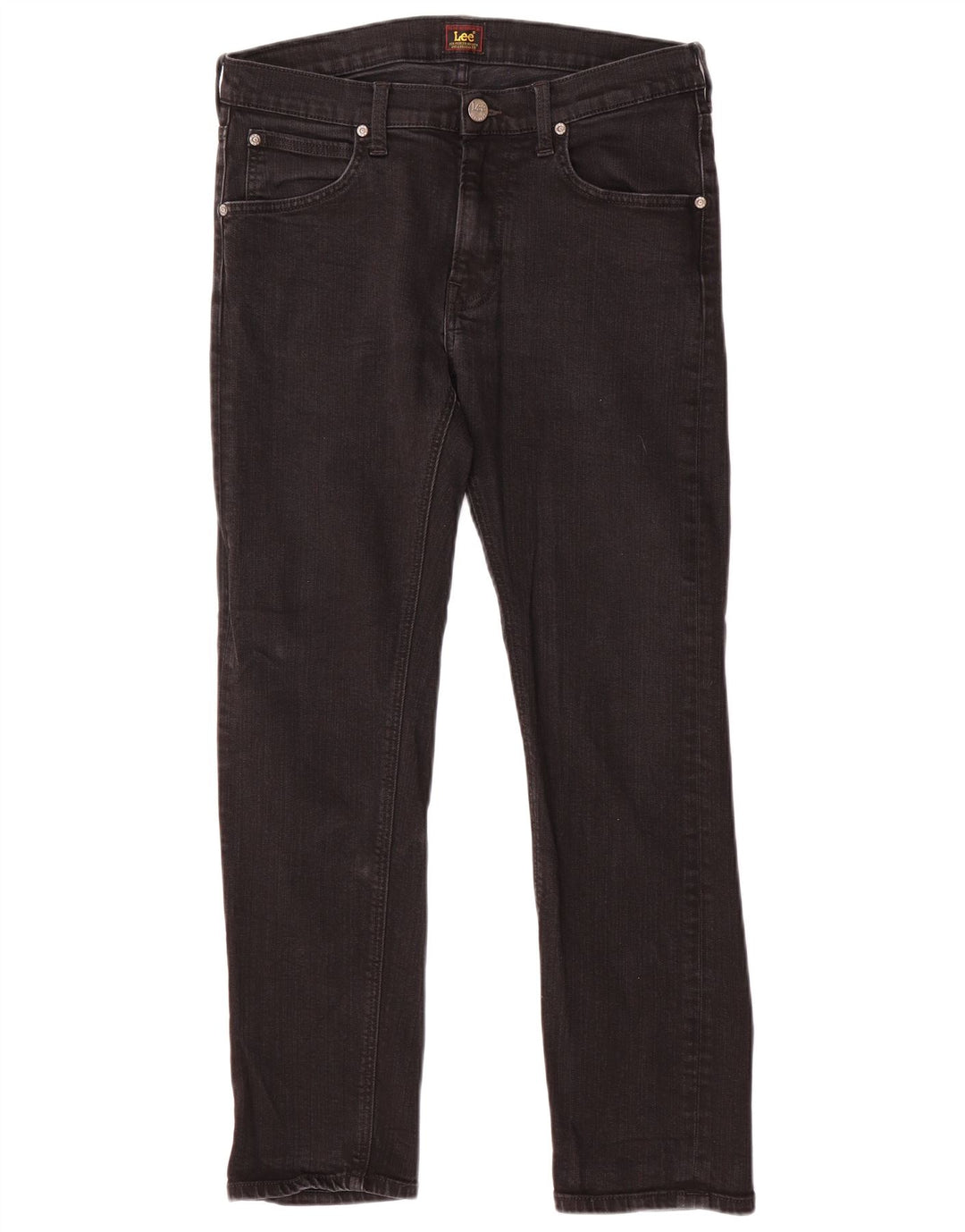 LEE Damen Daren Zip Fly Straight Jeans W31 L30 Schwarze Baumwolle