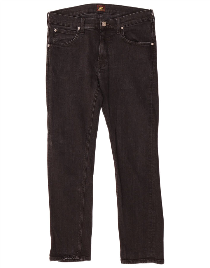 LEE Damen Daren Zip Fly Straight Jeans W31 L30 Schwarze Baumwolle