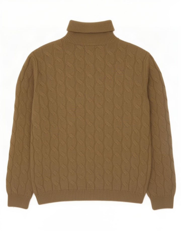Rollkragenpullover für Herren von Zara, groß, Khaki, Acryl